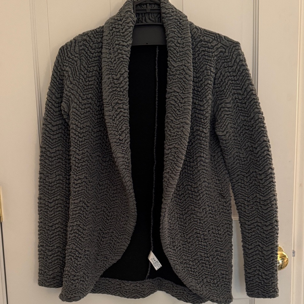 Three Dots Charcoal Gray Women's Open Blazer